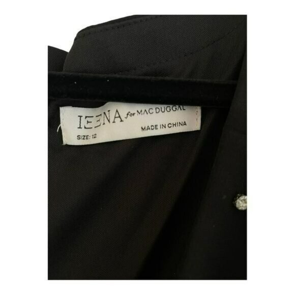 Mac Duggal $598 Black Long Sleeve Rhinestone Formal Jersey Maxi Gown Long Dress - Picture 8 of 11